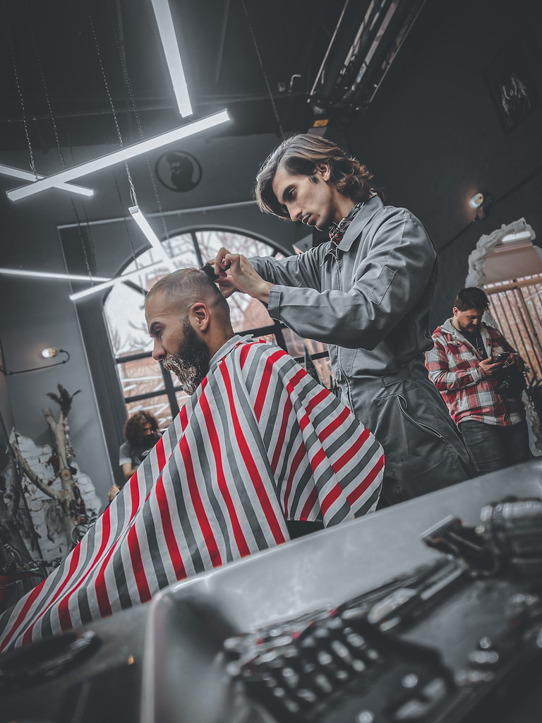 A barber at work